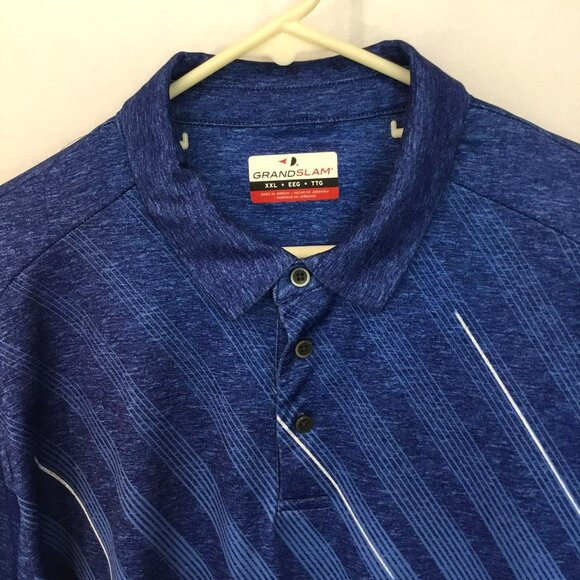 Grand Slam Men's 3-Button Golf Polo Shirt Size XXL in Blue Activewear Career - Picture 2 of 11